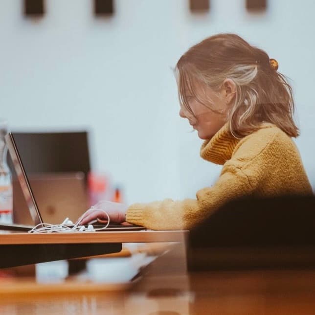 Illustration showing Léonie Liviero on the Laptop